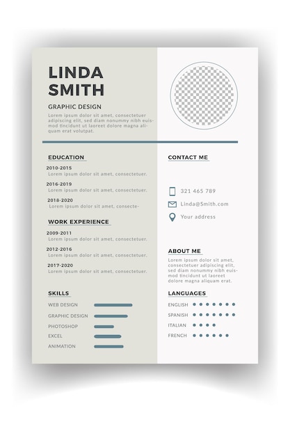 currículum de plantilla simple minimalista moderno para el plan de estudios