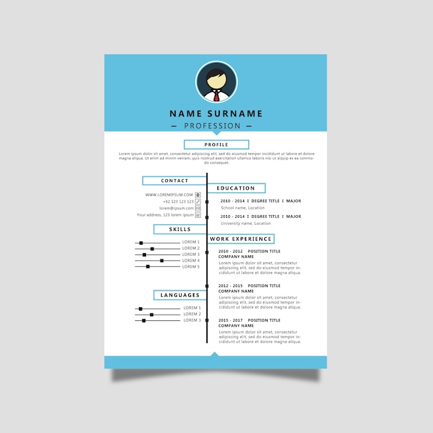 Curriculum Vitae con color azul