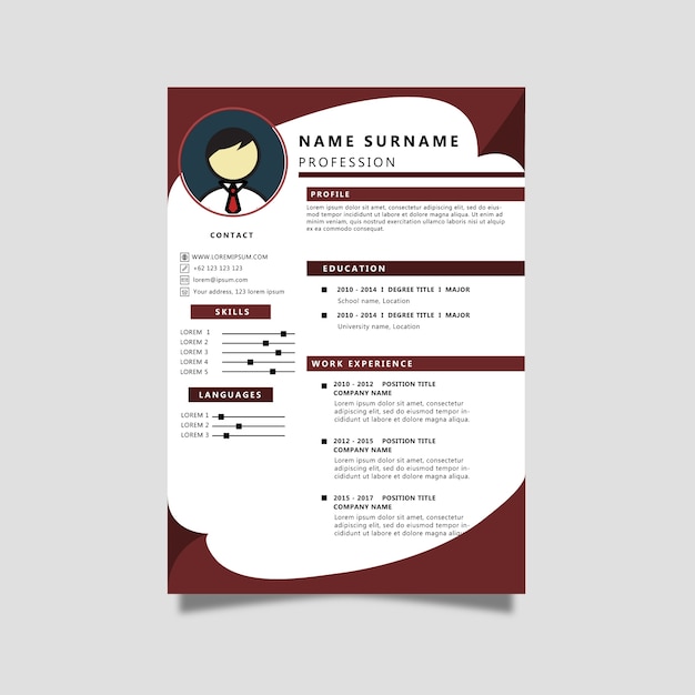 Curriculum vitae con color rojo