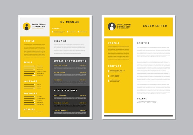 Curriculum vitae cv currículum diseño de plantilla