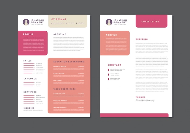 Curriculum vitae CV Diseño de plantilla de currículum | Detalles personales para la solicitud de empleo