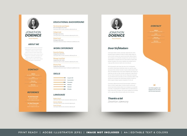 Curriculum vitae CV Diseño de plantilla de currículum o datos personales para la solicitud de empleo