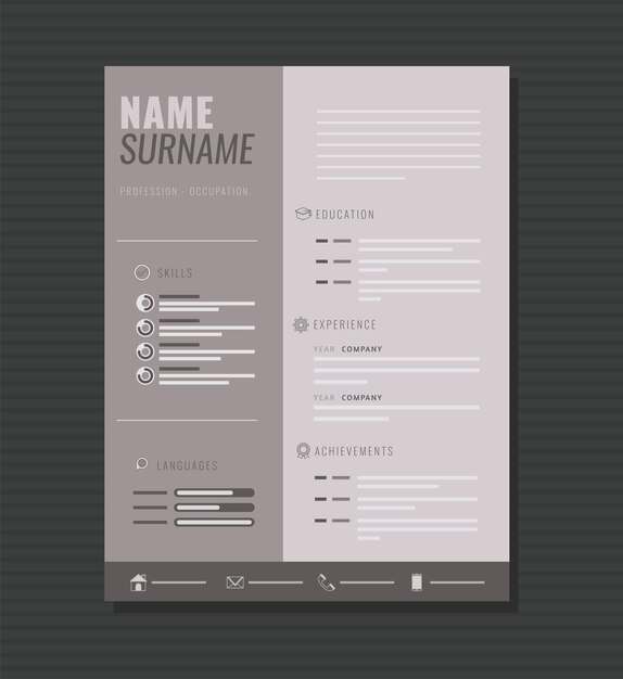 curriculum vitae gris