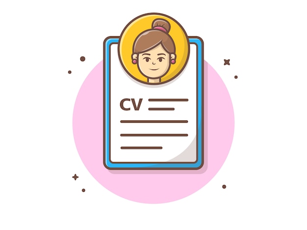 Curriculum Vitae con la ilustración de Vector de caracteres