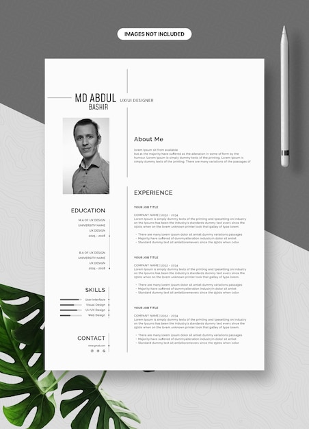 Currículum vitae limpio y moderno o plantilla de cv