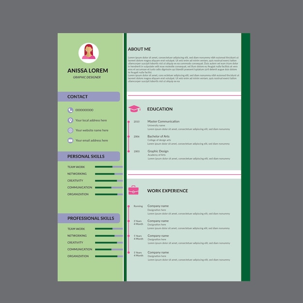 Vector currículum vitae o diseño de cv