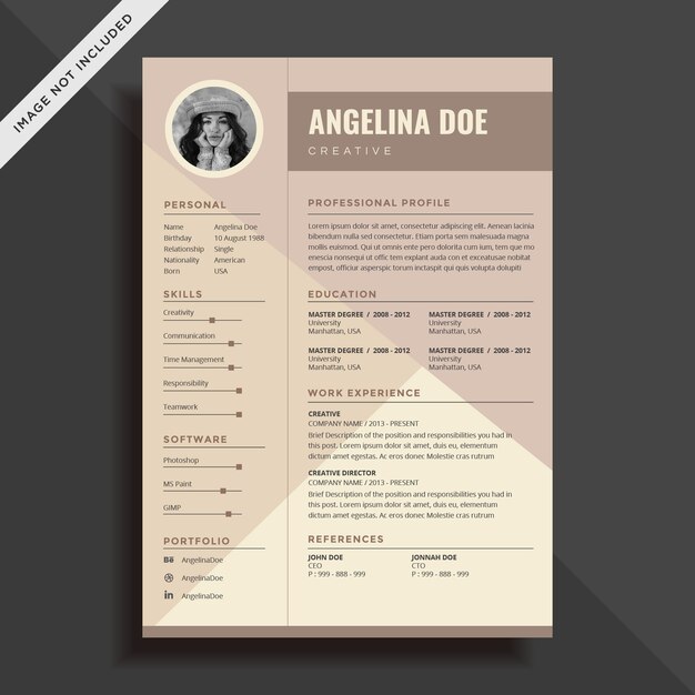 Curriculum vitae simple de Brown CV Diseño de plantilla