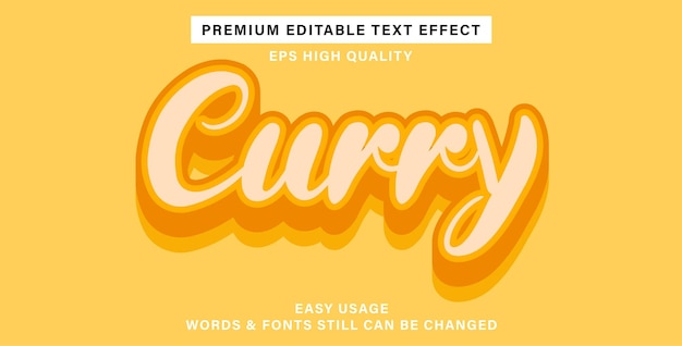 Curry de efecto de texto editable