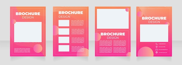 Curso de diseñador diseño de diseño de folleto en blanco. Artista de contenido gráfico. Plantilla de cartel vertical con espacio de copia vacío para texto. Recopilación de informes corporativos prefabricados. Páginas de papel de volante editables