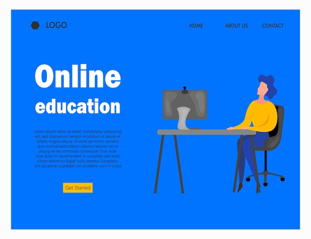 Curso de educación en línea Estudio desde área remota por aplicación en línea por varios dispositivos Stylus Laptop y Smartphone con señal de Internet en la estación de trabajo Vista isométrica Gráficos vectoriales Diseño de pancartas