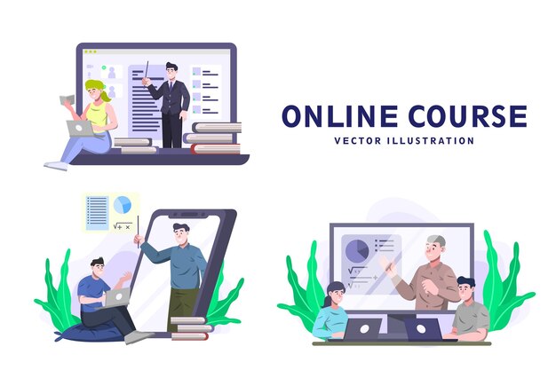 Curso en línea - Ilustración de Vector de actividad