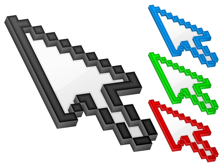 Vector cursor de computadora de flecha 3d