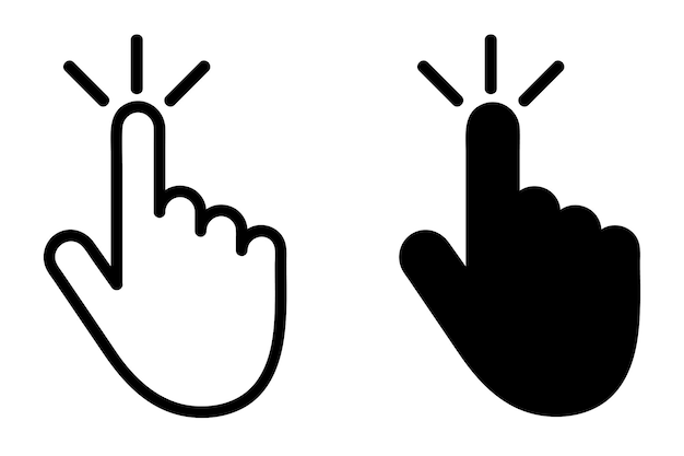 el cursor de la computadora hace clic en los iconos del vector