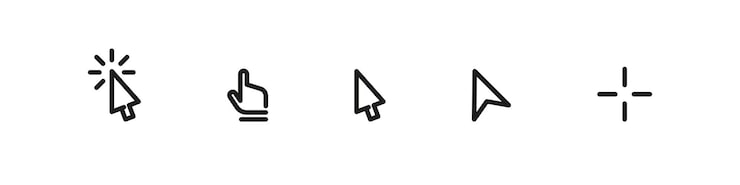 Vector cursor for computer vector outline icon set pointer arrow and navigation design collection