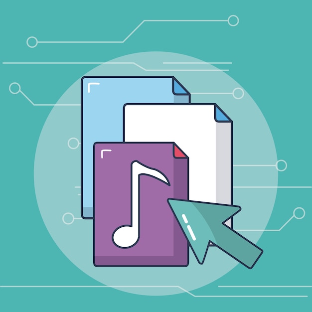 Cursor haciendo clic para descargar música