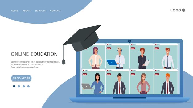 Cursos de aprendizaje a distancia de clase en líneaEl concepto de aprender desde casa obteniendo educación en el hogar
