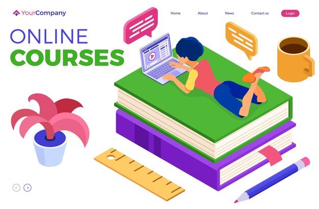 Cursos de educación en línea o examen a distancia curso de Internet elearning desde casa