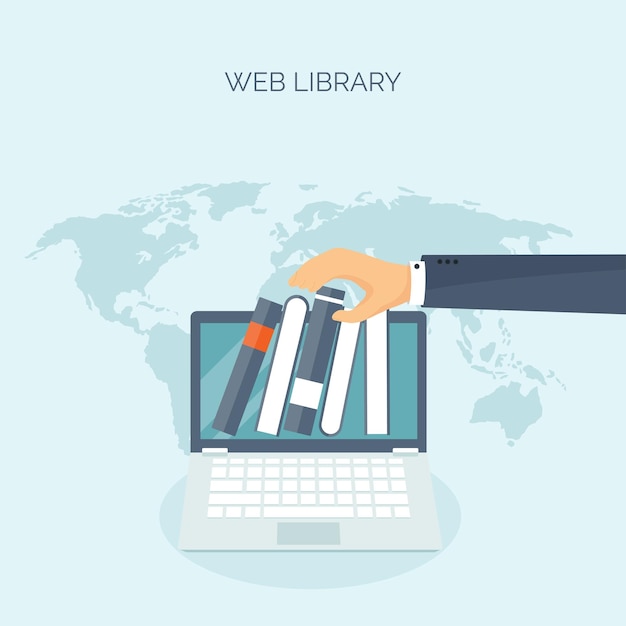 Cursos en línea de educación a distancia y proceso de estudio de información de conocimiento de la escuela web
