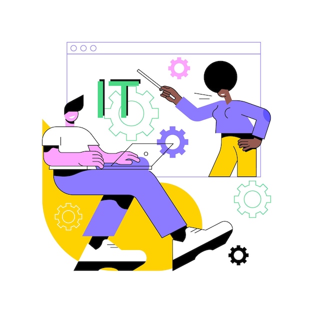 Cursos de tecnología de la información concepto abstracto ilustración vectorial