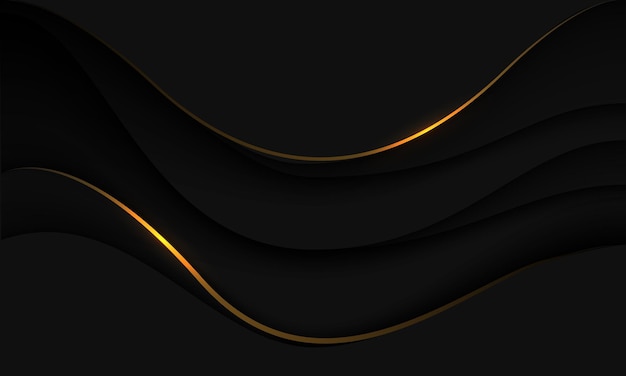 Curva de oro negro abstracto diseño de lujo vector de fondo moderno