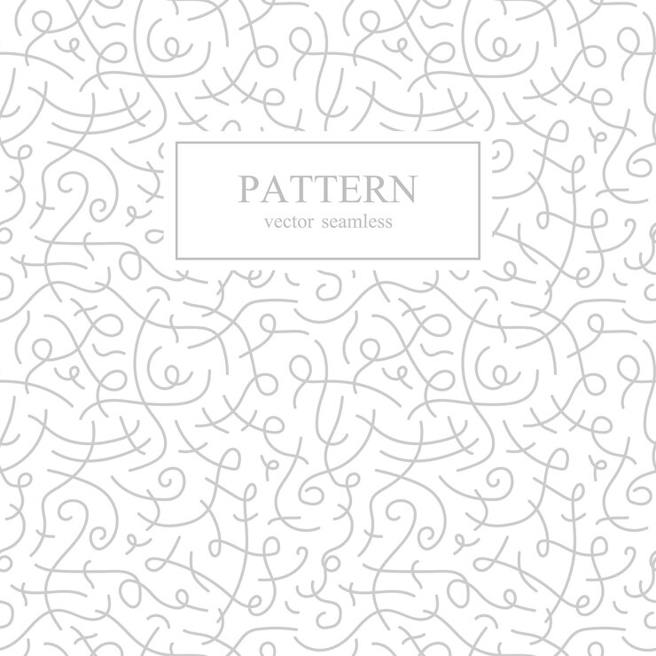 Vector curva de patrones sin fisuras moda retro fondo blanco y gris