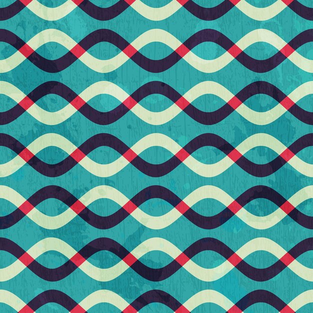 Curva retro de patrones sin fisuras con efecto grunge