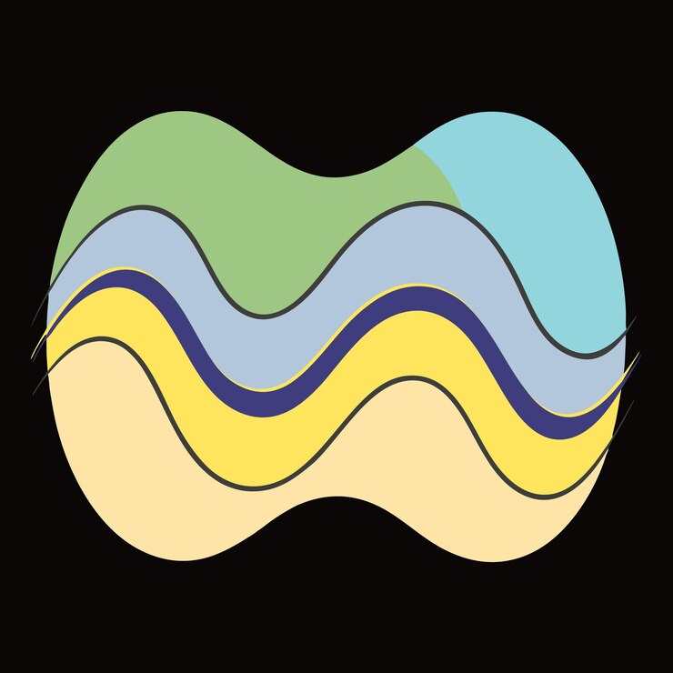 Vector curva vectorial repetitiva geométrica sin costuras de colores