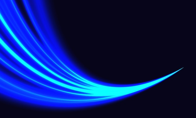 Curva de velocidad azul claro azul abstracto dinámico en vector de fondo creativo de diseño de lujo oscuro