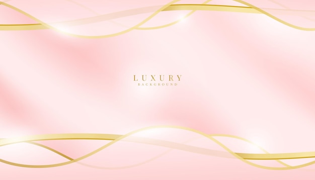 Curvas abstractas de fondo de lujo colores rosa y dorado para banners de negocios anuncios de joyería