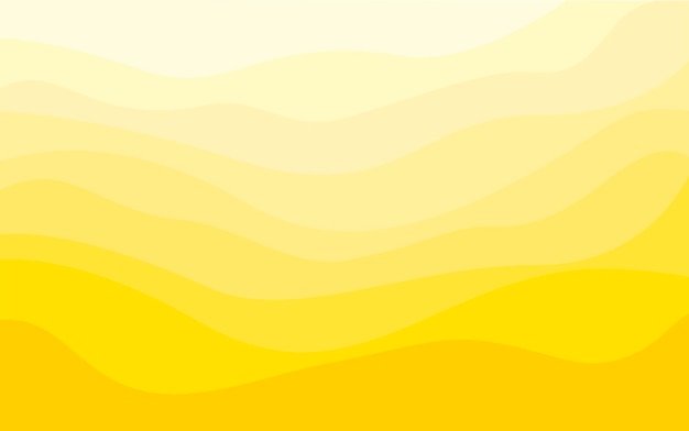 Las curvas amarillas de las olas del mar van desde un estilo de diseño de fondo vectorial suave a oscuro