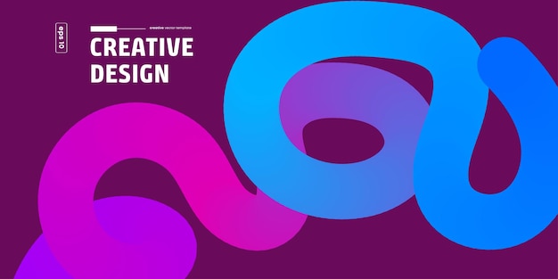 curvas de gradiente en tonos púrpura, rosa y azul Moderna plantilla de diseño vectorial