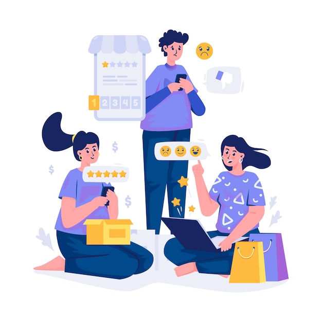 Customer Feedback and Product Rating Illustration