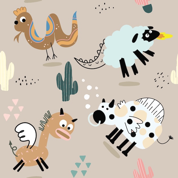 Cute Animal Vector illustration Icon Set 