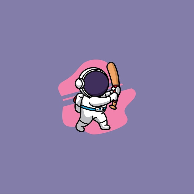Cute Astronout Mascot Logo Diseño Ilustración