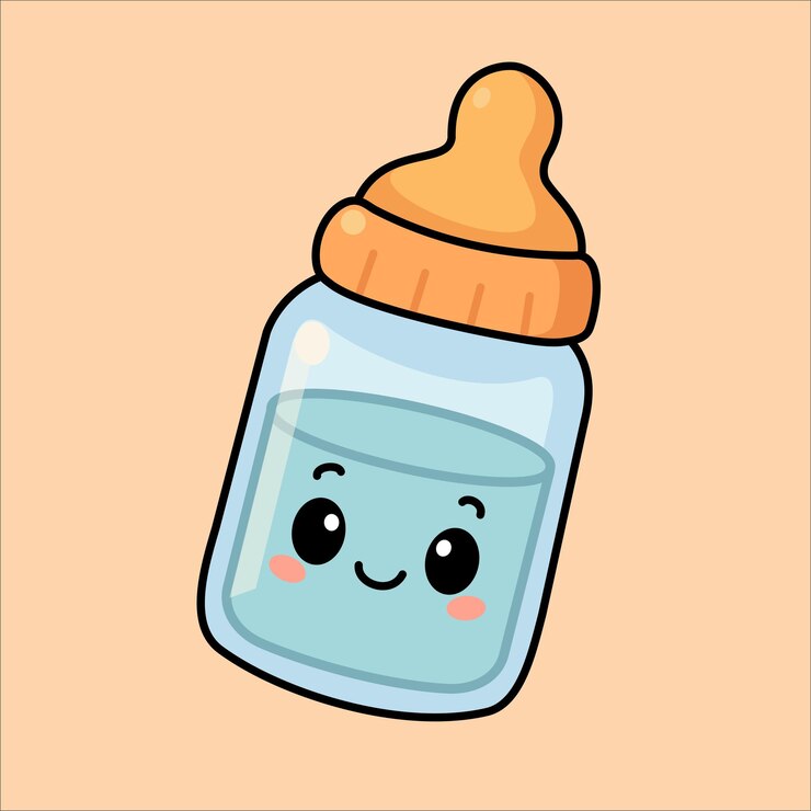 Cute Baby Bottle with a Happy Face