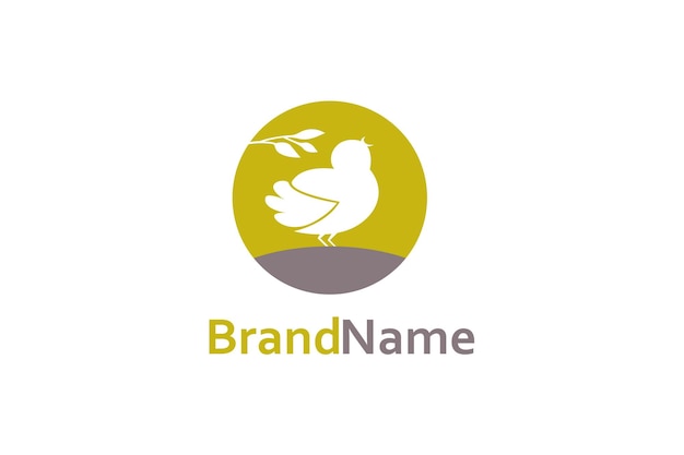 Cute Baby Canary Bird Tweet Chirping Squeaking Cantando Diseño de logotipo simple