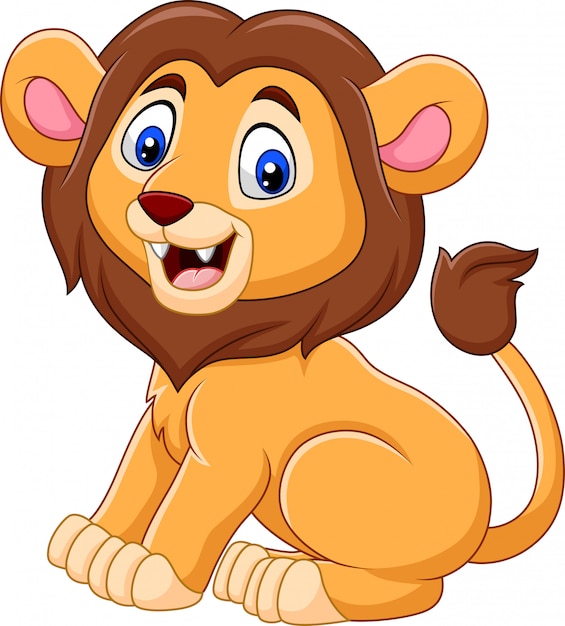 Cute baby lion cartoon 