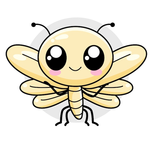 Cute Bee Cartoon Kawaii Sticker Ilustración vectorial de personajes