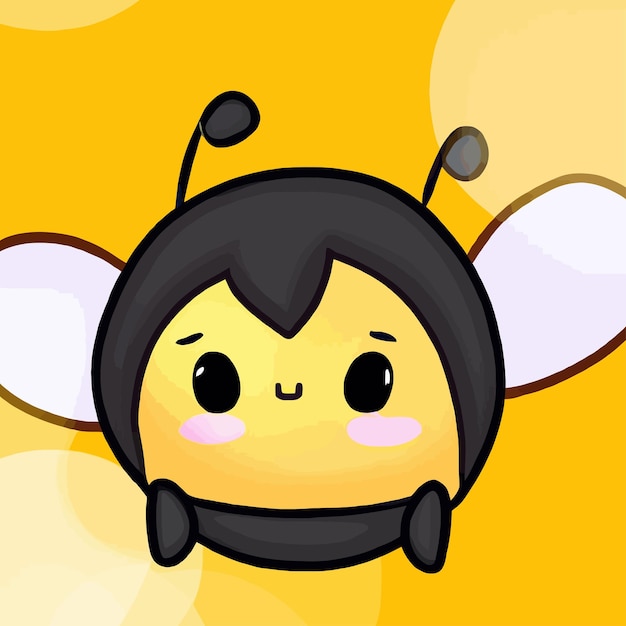 Cute Bee ilustración Bee kawaii chibi estilo de dibujo vectorial Bee cartoon