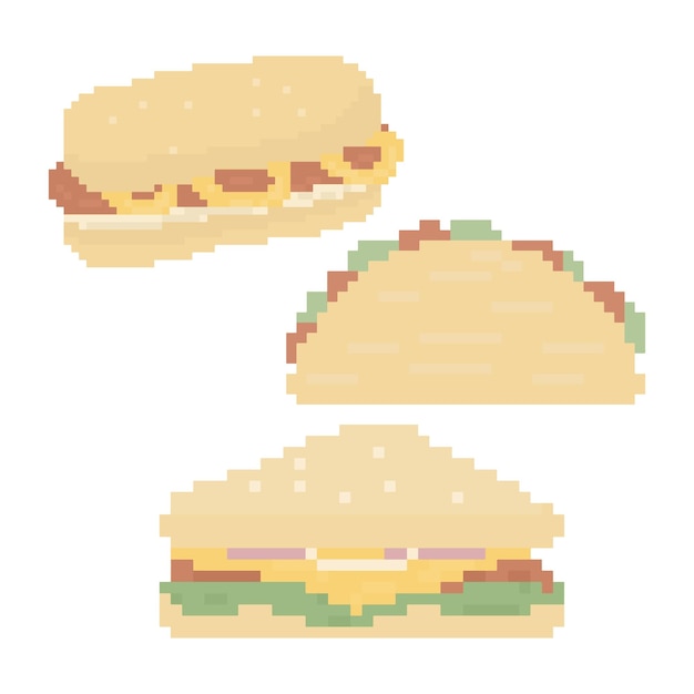 Cute Cafe Bakery Doodle en Pixel Art Illustration