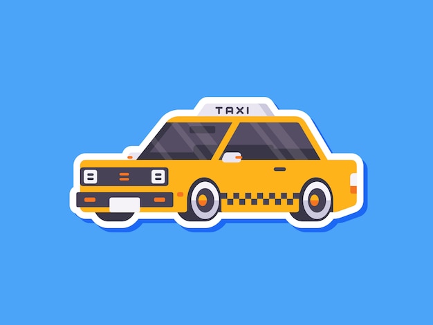 Vector cute car sticker taxi