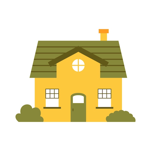 Cute Carton House Vector Illustration El icono de la casa familiar aislado sobre fondo blanco Neighborh