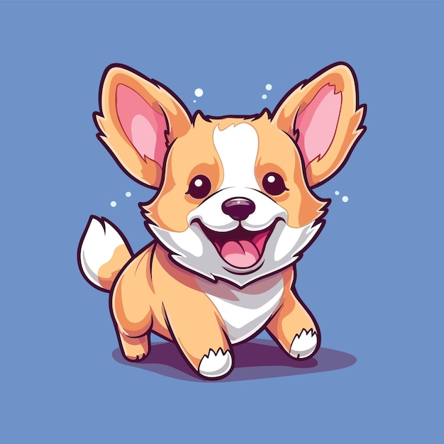 Cute Cartoon Corgi Adorable Welsh Corgi Ilustración para niños Productos para bebés