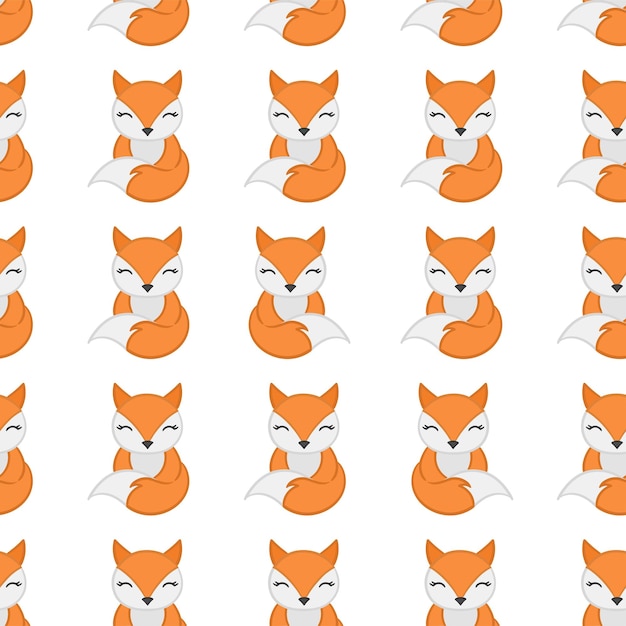 Vector cute cartoon fox animal pattern vector fondo para niños textil patrón tela papel tapiz