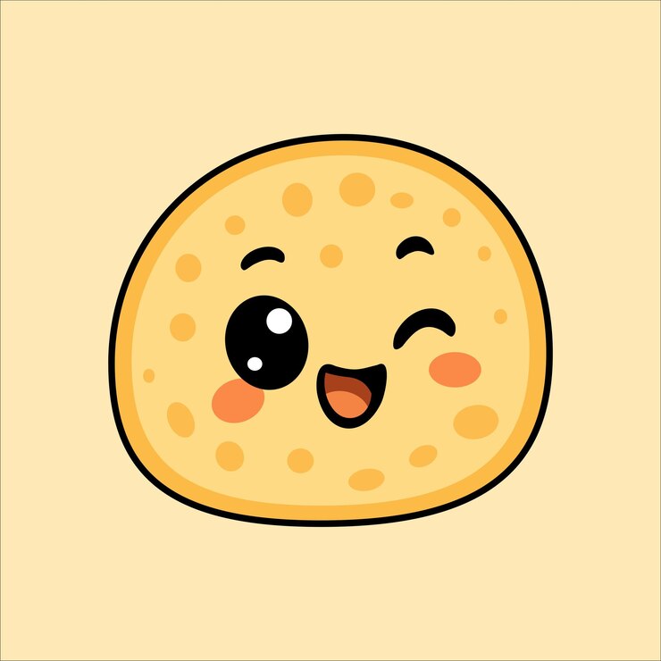 Cute Cartoon Pancake Winking and Smiling