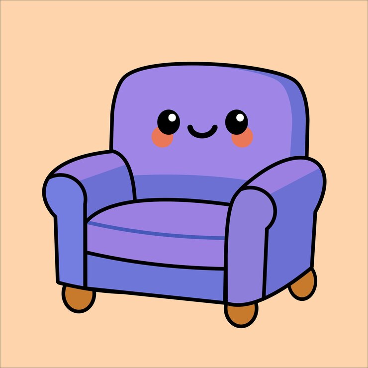 Cute Cartoon Purple Armchair