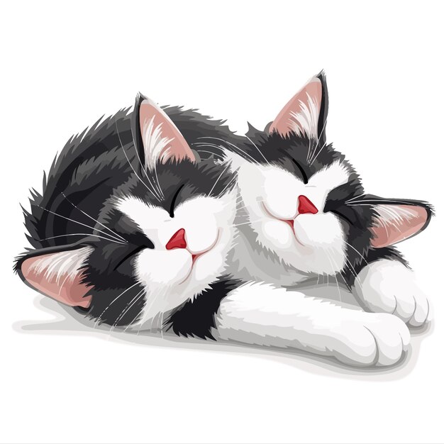 Vector cute_cartoon_sleeping_cat_vector