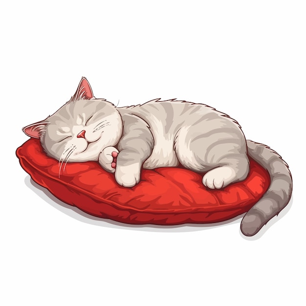 Vector cute_cartoon_sleeping_cat_vector