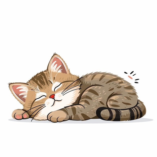 Vector cute_cartoon_sleeping_cat_vector