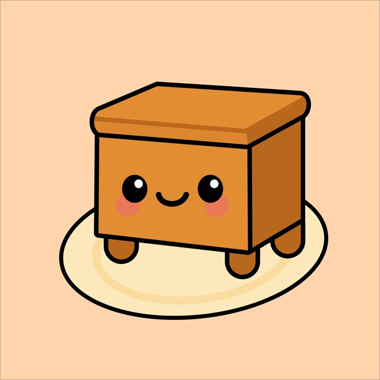 A Cute Cartoon Stool with a Smiling Face